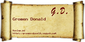 Gromen Donald névjegykártya